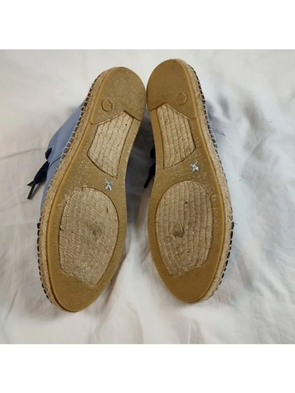 Charles David Two-Tone Blue Leather Lace Up Espadrilles Euro 38 Made in Spain